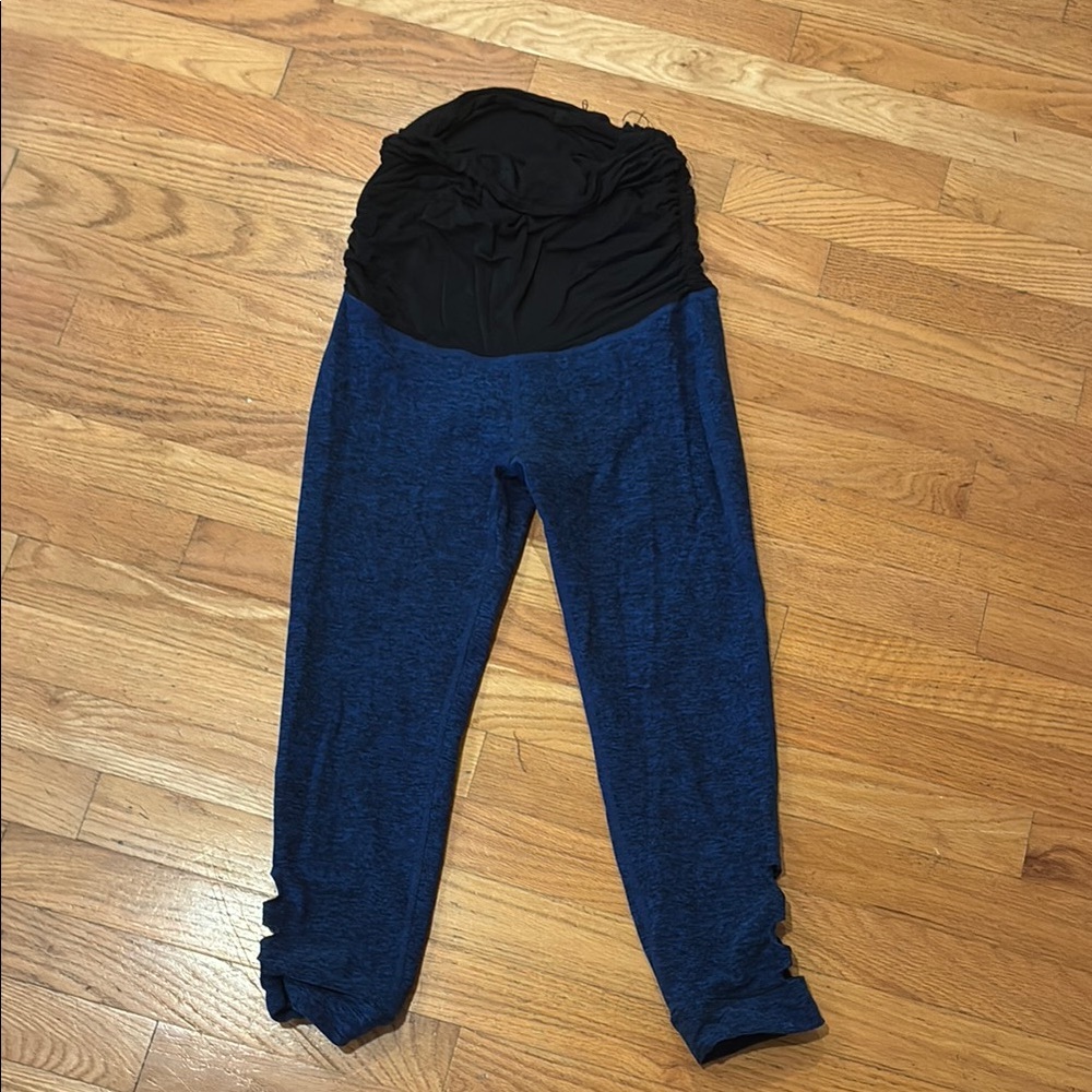 Beyond the Bump Blue and Black Maternity Leggings